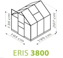 Vorschaubild Vitavia Gewächshaus Eris 3800 inkl. 1 Dachfenster, Regenrinnen, Stahlfundamentrahmen - 3,8 m²