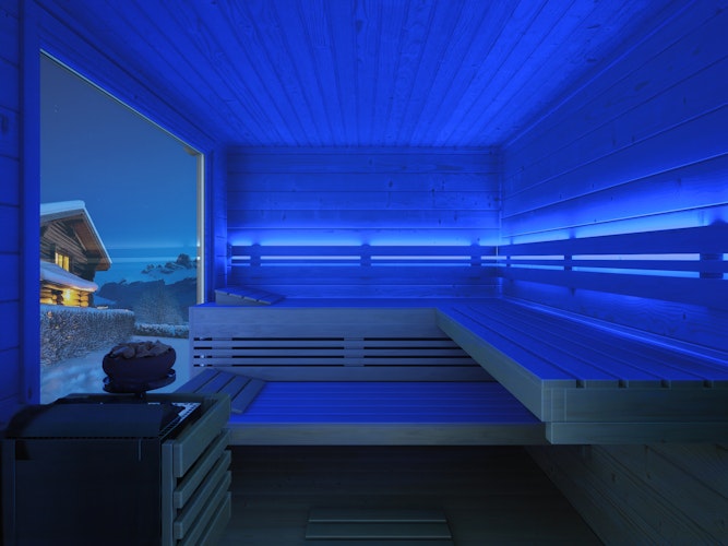 Infraworld LED-Rückenlehnenbeleuchtung Lumia für Sauna Gracil 210 / Solido Glas 167 / Solido Glas 212 / Solido 209 Ecke
