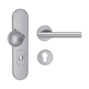 Vorschaubild Griffwerk TITANO Kombi SB_882 ES1 (S2) -Edelstahl matt Kombi-Schutzbeschlag -Knopf/Drücker -mit Griff VIVIA Klippt. -EM -ZA, 72mm -TS 38-50