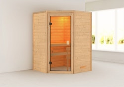 Karibu Woodfeeling Sauna Antonia - 38 mm Massivholz Aktionssauna inkl. gratis Sauna-Zubehörset im Wert von 234,94 €