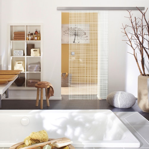 GRIFFWERK Schiebetürsystem PLANEO 120 v.d.Wand-Edelstahl Optik - AUSLAUFARTIKEL