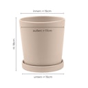 Vorschaubild Wikholm form Design Pflanzgefäß / Blumentopf Keramik creme ⌀ 17 x H 18 cm inkl. Untersetzer