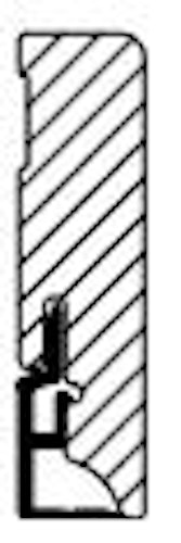 Stecksockelleiste Deckweiß Massivholz Folie gerade