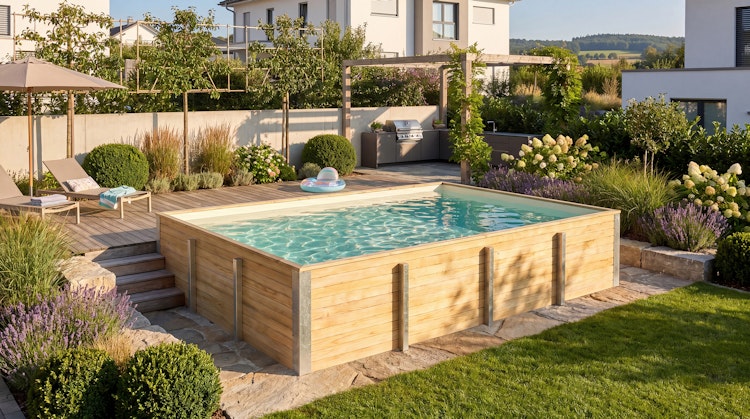Weka Massivholzpool Siargao Gr. 2 - 45 mm - 416 x 551 cm inkl. gratis Abdeckplane im Wert von 279,99€