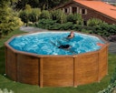 Vorschaubild myPOOL Swimming Pool Poolset Feeling Holzoptik - Rundform mit Stahlwandbecken
