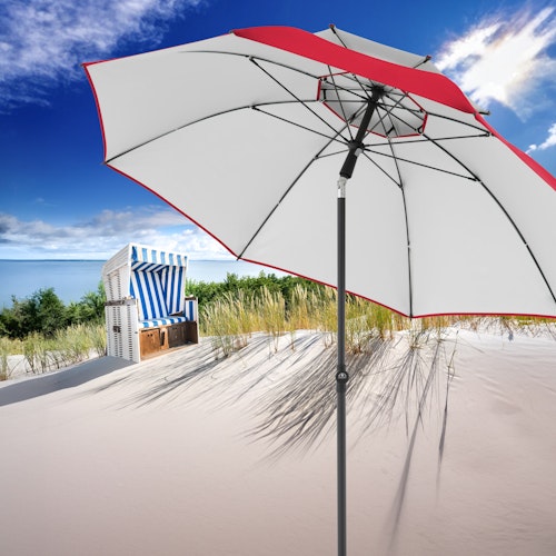 doppler Strandschirm WINDPROFI 200 Manual, Aluminium Anthrazit / 100 % Polyester 80 g/m²