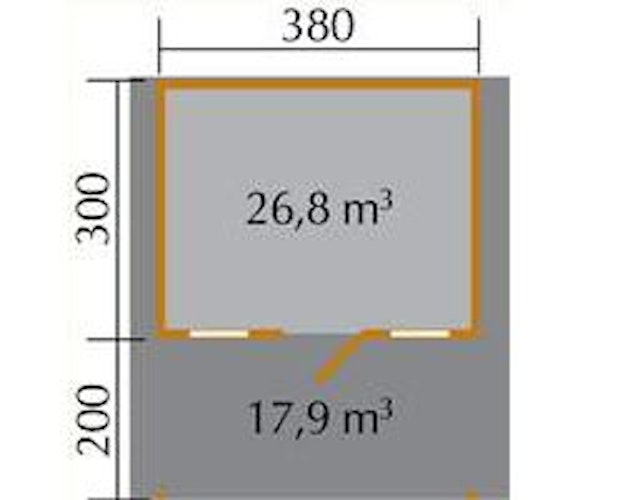 Weka 28 mm Gartenhaus 110 A mit Vordach (200 cm)