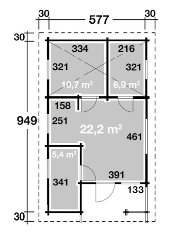 Wolff Finnhaus Gartenhaus Ferienhaus Spessart 92-E