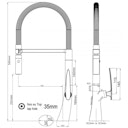 Vorschaubild Wasserhahn Küchenarmatur, LEAF, mit 360° schwenkbarem Auslauf, abnehmbare 2 strahl Handbrause, Verchromt