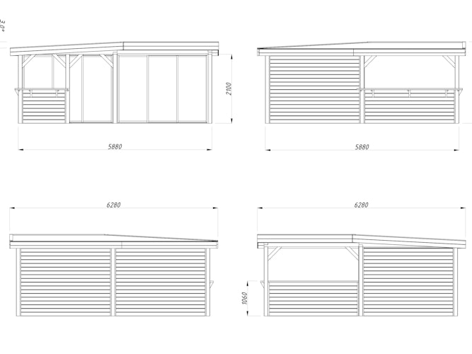 Palmako Carport/Pavillon Connect Lenna 24,9 m² Set 422 Slide
