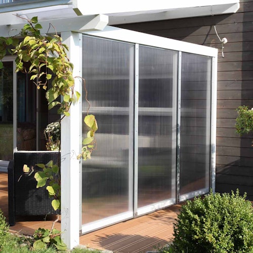Skan Holz Seitenwände aus Polycarbonat für Terrassendach (Wandanbau)