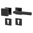 Vorschaubild Griffwerk Wechselgarnitur VAYA 128 LUCIA fast2fix Fast2Fix GK3 Rosetten eckig Profilzylinder Graphitschwarz