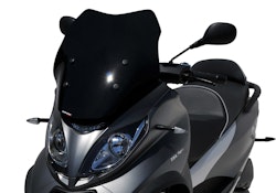 ERMAX Scooterscheibe Sport Acrylic durchsichtig Schwarz getönt für PIAGGIO MP3 350 HPE/Sport; MP3 400 HPE/Sport; MP3 500 HPE/Sport