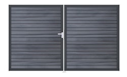 GroJa Solid Rhombus Doppeltor Rahmen Aluminium Anthrazitgrau 3000 x 1800 mm