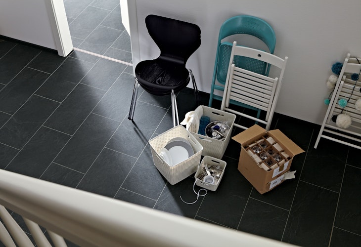 MEISTER Laminatboden MeisterDesign. laminate LB 150 857 x 398 x 8 mm 06137 Schiefer anthrazit Steinporen-Struktur