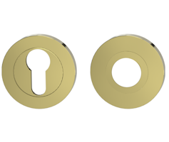 GRIFFWERK Kombi-Innen-Rosettensatz Klipptechnik rund mit Zierring Messing-Optik