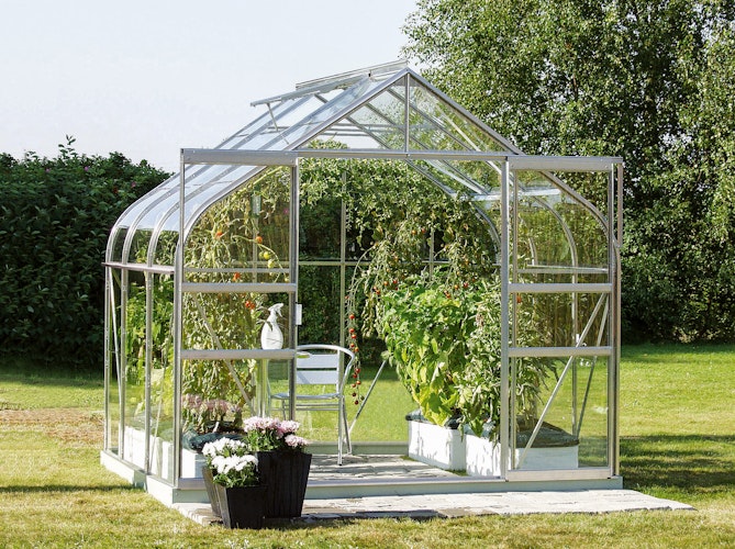 Vitavia Gewächshaus Dione/Diana 5000 inkl. 1 Dachfenster und Stahlfundamentrahmen - 5,0 m²