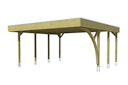 Vorschaubild Skan Holz Doppelcarport Friesland 546x555 cm - 1 Einfahrtsbogen Set G