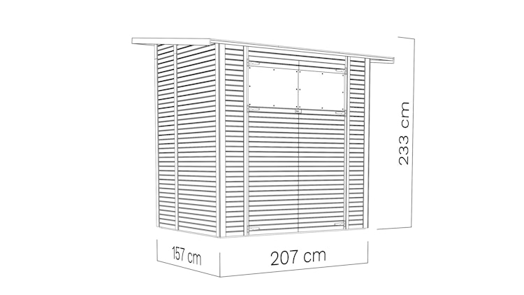 Bertilo Gartenhaus Pent Modern 2 - 18 mm