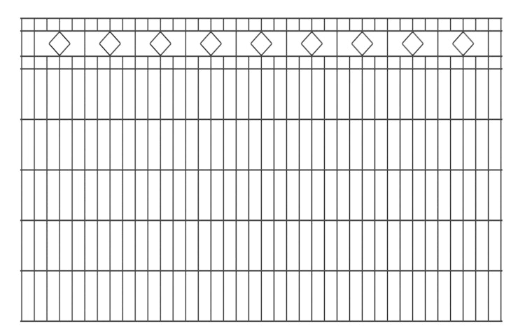 dz Schmuckzaunset Residenz MALAGA 6/5/6 Pfosten VAP mit Profilabdeckschiene