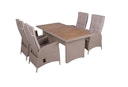 Vorschaubild Garden Pleasure Gartenmöbel Set BRAGA 03, Tisch 180 x 90 + 4 Sessel, Polyrattan / Akazie / Kissen 100 % Polyester