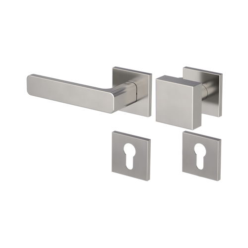 Griffwerk Wechselgarnitur VAYA 265 MINIMAL MODERN fast2fix Fast2Fix Rosetten eckig Knopf SQUARE Samtgrau L