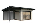 Vorschaubild Palmako Premium Gartenhaus Grace 11,2+8,2 m² Slide Plus - 56 mm Inkl. Anbau