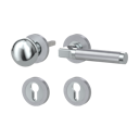 Vorschaubild Griffwerk LARONDA Schraubtechnik GK4 -Chrom/Perla Silbermatt Rosettengarnitur -Schraubt. -Knopf R21 -WR -TS 40-45mm