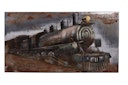 Vorschaubild 3D Metallbild Dampflok 140 x 70 cm, Stahlblech