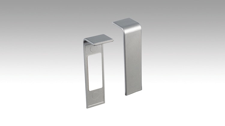 MEISTER Verbindungsstück Fußleiste Profil 15MK/20PK/20PK Aqua (2 Stk./VPE selbstklebend)  Edelstahl-Optik 2038