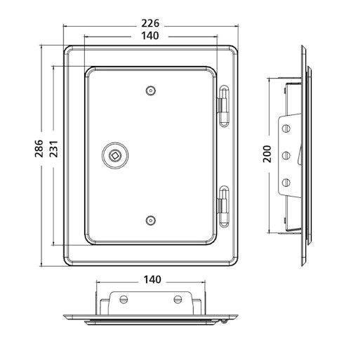 Upmann Kamintür K20 verzinkt 14 x 20 cm - 10112