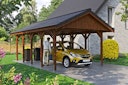 Vorschaubild Skan Holz Wallgau - Satteldach Einzelcarport Breite 430 cm