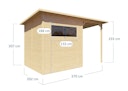 Vorschaubild Bertilo Gartenhaus Pent Modern 3 Plus inkl. Anbaudach - 18 mm