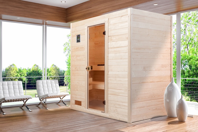 Weka Sauna Valida 3 mit Glastür - Massivholzsauna 38 mm