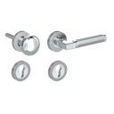 Vorschaubild Griffwerk LARONDA Schraubtechnik GK4 -Chrom/Perla Silbermatt Rosettengarnitur -Schraubt. -Knopf R21 -WR -TS 40-45mm