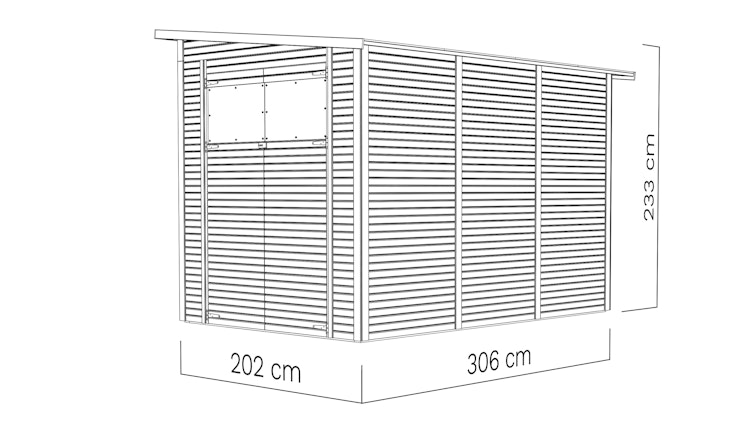Bertilo Gerätehaus Pent Modern 4 - 18 mm