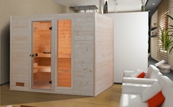 Weka Sauna 538 / Valida Gr. 4 Glastür+Fenster - Massivholzsauna 38 mm