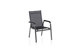 Kettler Stapelsessel BASIC+ PREMIUM, Aluminium Anthrazit / Outdoorgewebe Lakritz - Sonderaktion