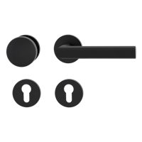 Griffwerk Wechselgarnitur VAYA 137 TRI fast2fix Fast2Fix GK3 Rosetten rund Knopf R2 Graphitschwarz R