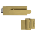 Vorschaubild Griffwerk Glastürbeschlag PURISTO S mit Griff AVUS unverschließbar Flüster 3-tlg. Bänder VAYA 291 AVUS Gold matt