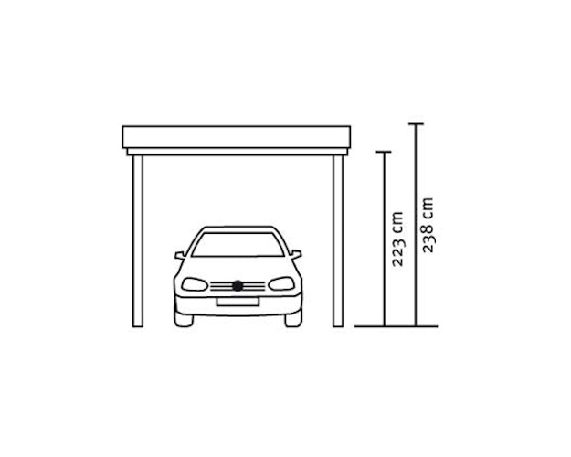 Skan Holz Emsland - Flachdach Carport aus Leimholz Breite 354 cm