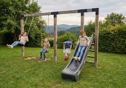EXIT Linea Robust 110 Doppelschaukel mit Reckstange und Rutsche