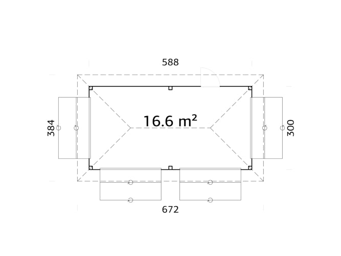 Palmako Kiosk Bianca 16,6 m² Set 112 - 28  mm