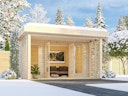 Vorschaubild Karibu Gartenhaus Chione - 38 mm mit Terrasse & erhöhter Schneelast (185 kg/m²)