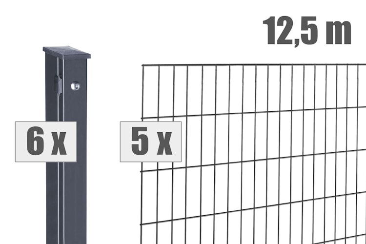 dz Doppelstab-Zaunset MAX 8/6/8 mit Pfosten VAP