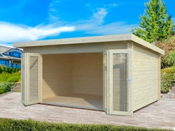 Palmako Gartenhaus Lea 14,2 m² mit Doppelfalttür - 44 mm