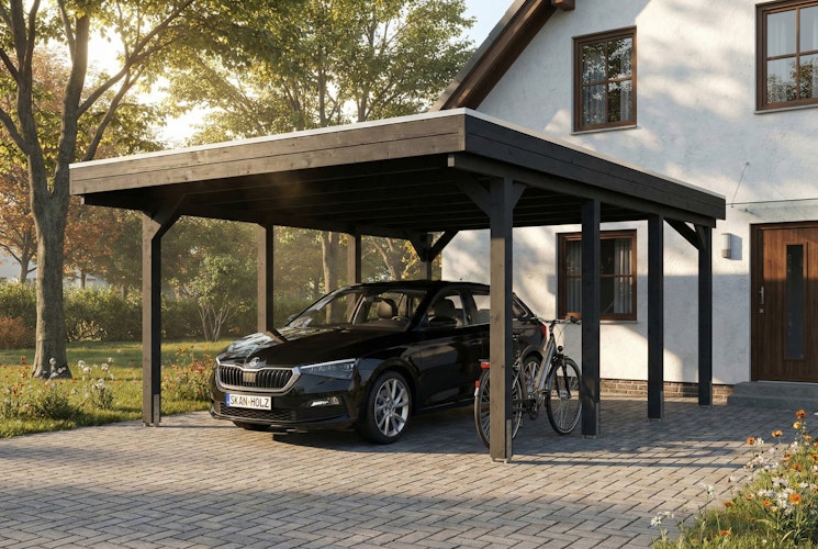 Skan Holz Friesland - Flachdach Carport aus Nadelholz Breite 402 cm