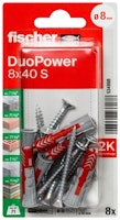 FISCHER Universaldübel DuoPower 8x40 S K (8 Stück) 534998