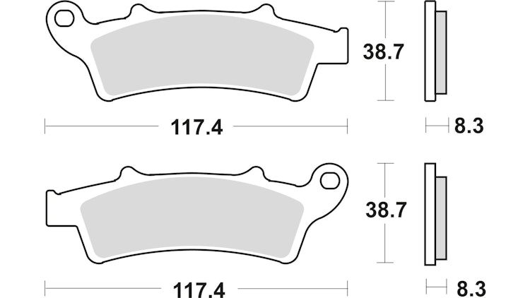 TRW Bremsbelag Typ SRM Sintermetall mit ABE, Bremsbelag "MCB 726" Satz