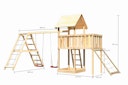 Vorschaubild Akubi Kinderspielturm Lotti inkl. Doppelschaukel, Klettergerüst, Anbauplattform und Netzrampe